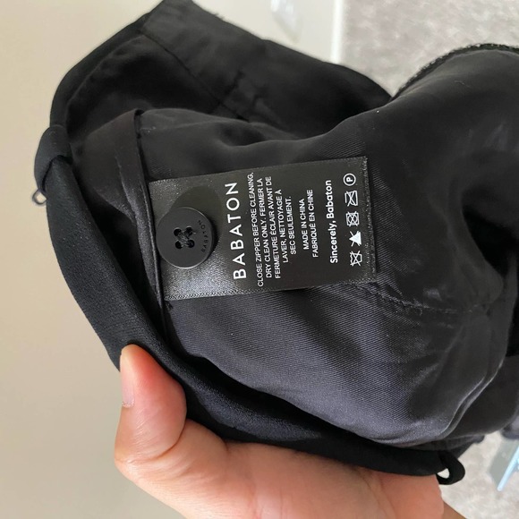 Babaton Fletcher Black Pleated High Waisted Wide Leg Crepe Pants 2 - Picture 4 of 10